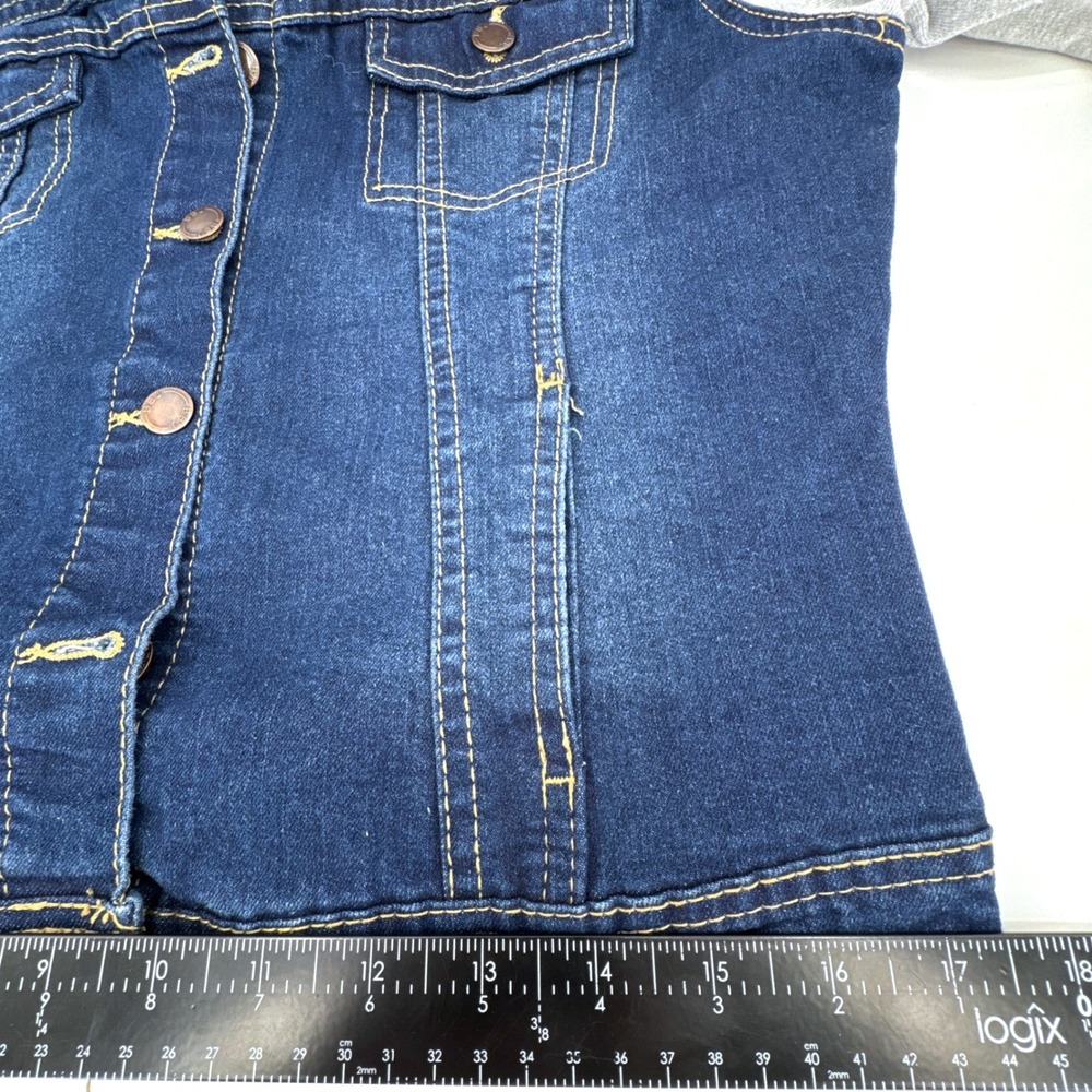 BBJ Los Angeles Jacket Womens M Gray Denim Trucker Button Front Stretch Casual - Picture 7 of 11